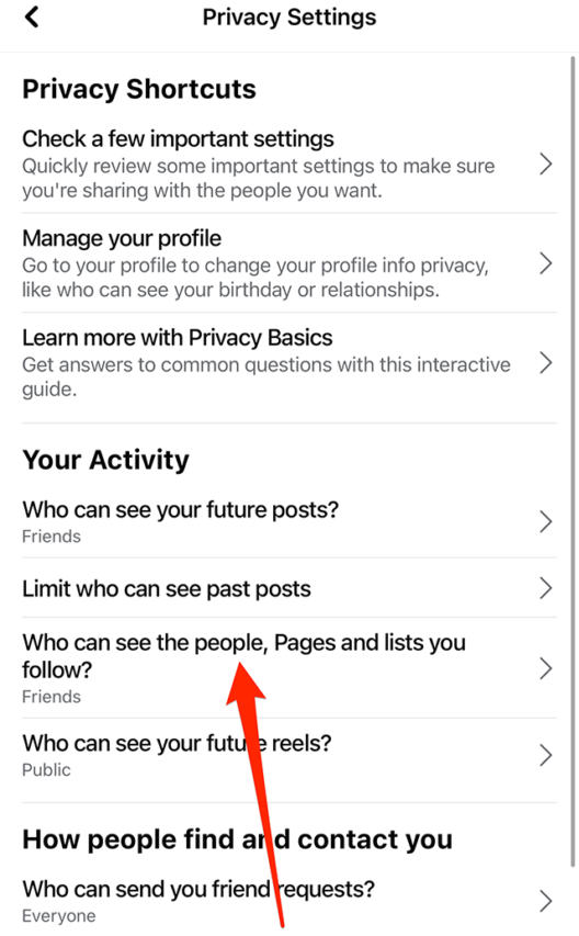 Facebook How to Stop Users From Seeing the Things You Follow