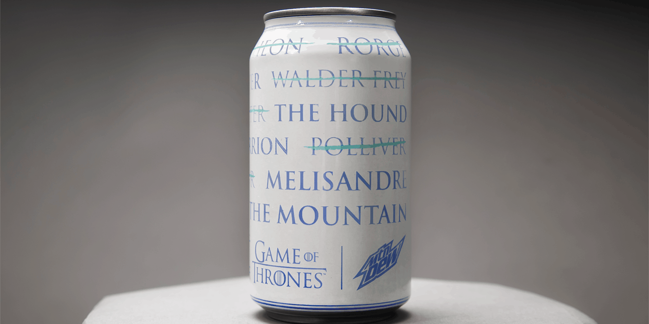 The Only Way to See This Game of Thrones Kill List Is on a Cold Can of  Mountain Dew