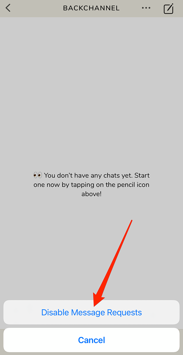 Clubhouse Backchannel How to Stop Receiving Message Requests