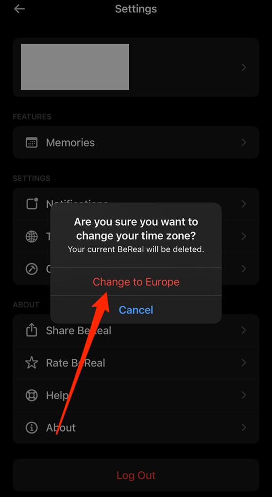 BeReal How to Change Your Time Zone