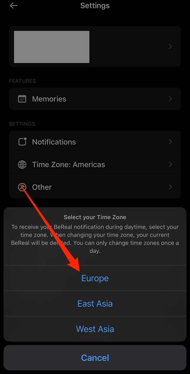 BeReal How to Change Your Time Zone