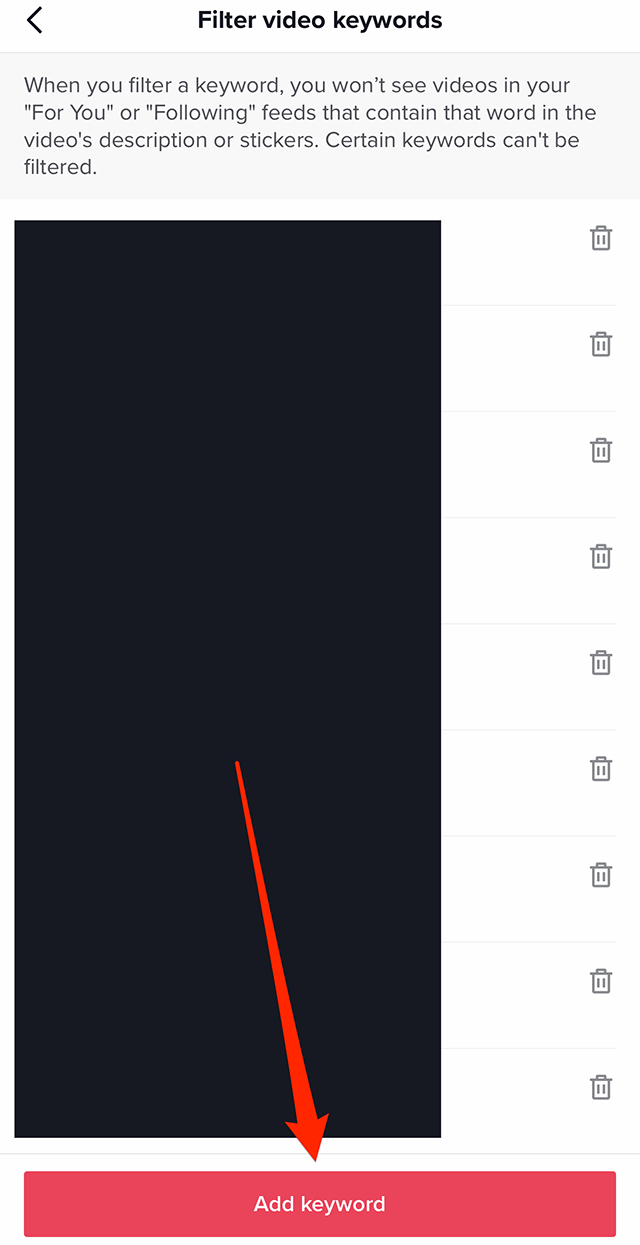 TikTok How to Filter Video Keywords
