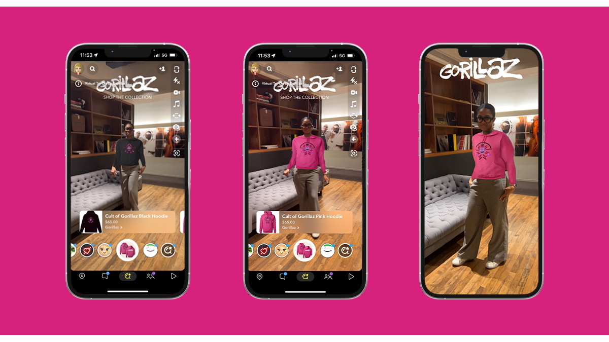 Warner Music Experience Crafting Snapchat AR Try-On Lens for Gorillaz