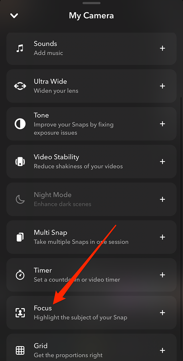 Snapchat How to Create Snaps in Focus Mode